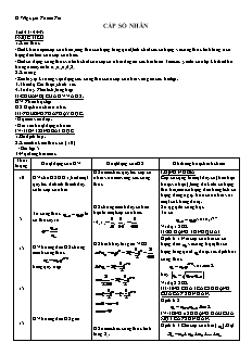 Bài giảng môn học Toán học lớp 11 - Tiết 43, 44, 45: Cấp số nhân