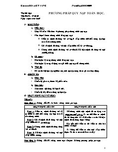 Bài giảng môn học Toán học lớp 11 - Tiết 47, 48, 49: Phương pháp quy nạp toán học