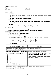 Bài giảng môn học Toán học lớp 11 - Tiết dạy: 39: Dãy số