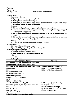 Bài giảng môn học Toán học lớp 11 - Tiết dạy: 45: Bài tập ôn chương III