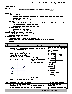 Bài giảng môn học Toán học lớp 11 - Tiết số: 38: Đường thẳng vuông góc với mặt phẳng