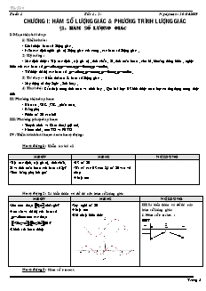 Bài giảng môn học Toán học lớp 11 - Tuần 1 - Tiết 1, 2 - Bài 1: Hàm số lượng giác