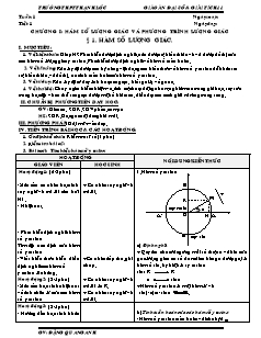 Bài giảng môn học Toán học lớp 11 - Tuần 1 - Tiết 1 - Bài 1: Hàm số lượng giác