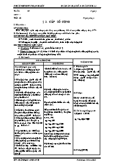 Bài giảng môn học Toán học lớp 11 - Tuần 15 - Tiết 41 - Bài 3: Cấp số cộng