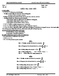 Bài giảng môn học Toán học lớp 11 - Tuần 7 - Tiết 20: Kiểm tra một tiết