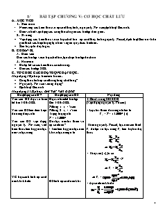 Bài giảng môn học Vật lý lớp 10 - Bài tập chương V: Cơ học chất lưu