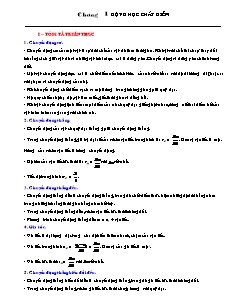 Bài giảng môn học Vật lý lớp 10 - Chương I: Động học chất điểm
