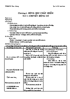 Bài giảng môn học Vật lý lớp 10 - Tiết 1: Chuyển động cơ (Tiết 16)