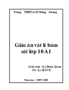 Bài giảng môn học Vật lý lớp 10 - Tiết 1 : Chuyển động thẳng đều (Tiếp)