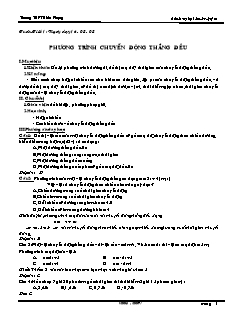 Bài giảng môn học Vật lý lớp 10 - Tiết 1: Phương trình chuyển động thẳng đều