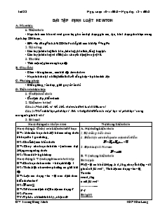 Bài giảng môn học Vật lý lớp 10 - Tiết 22 - Bài tập định luật Newton