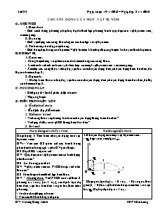 Bài giảng môn học Vật lý lớp 10 - Tiết 24 - Chuyển động của một vật bị ném