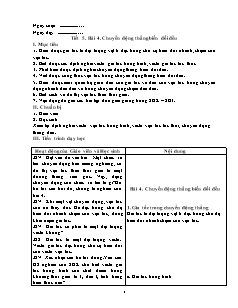 Bài giảng môn học Vật lý lớp 10 - Tiết 5 - Bài 4: Chuyển động thẳng biến đổi đều