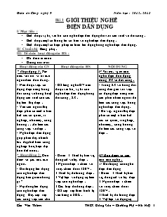 Bài giảng môn học Vật lý lớp 9 - Bài 1: Giới thiệu nghề điện dân dụng