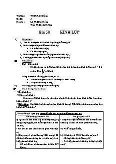 Bài giảng môn học Vật lý lớp 9 - Bài 50: Kính lúp