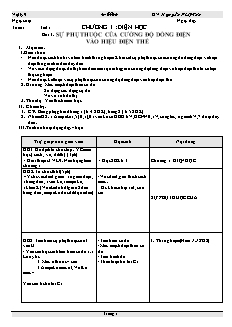 Bài giảng môn học Vật lý lớp 9 - Tuần 1 - Tiết 1 - Bài 1 : Sự phụ thuộc của cường độ dòng điện vào hiệu điện thế (tiết 6)