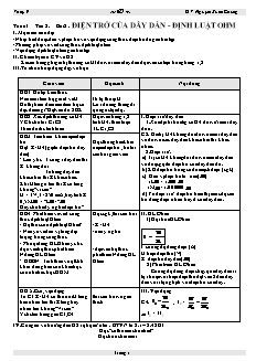 Bài giảng môn học Vật lý lớp 9 - Tuần 1 - Tiết 2: Bài 2 : Điện trở của dây dẫn - Định luật ohm