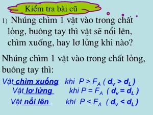 Bài giảng Vật lý 8 Bài 13: Công cơ học