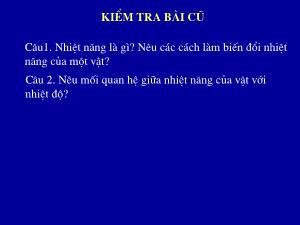 Bài giảng Vật lý 8 Tiết 26 bài 22: Dẫn nhiệt