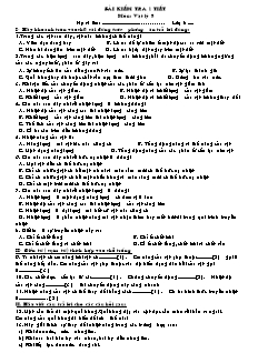 Bài kiểm tra 1 tiết môn: Vật lý 8 (Đề 2)