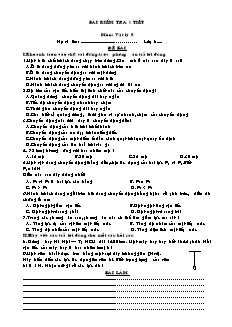 Bài kiểm tra 1 tiết môn: Vật lý 8