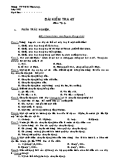 Bài kiểm tra 45 môn: Vật lý