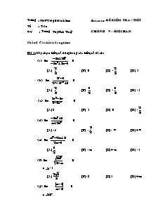 Bài soạn: Đề kiểm tra 1 tiết chương V: Giới hạn