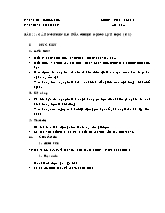 Bài soạn Vật lý lớp 10 - Bài 33: Các nguyên lý của nhiệt động lực học (tiết 1)