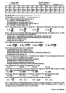 Bài soạn Vật lý lớp 10 - Đề thi học kỳ I
