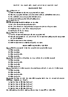 Bài tập chương VII: Chất rắn, chất lỏng và sự chuyển thể