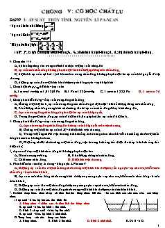 Bài tập môn Vật lý 10 - Chương V: Cơ học chất lưu