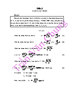 Bài tập môn Vật lý 10 - Phần II: Con lắc đơn