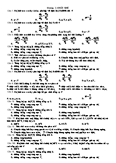 Bài tập môn Vật lý - Chương 5: Chất khí