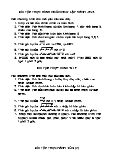 Bài tập thực hành ngôn ngữ lập trình Java