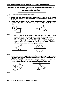 Bài tập về phép quay và phép đối xứng tâm trong mặt phẳng