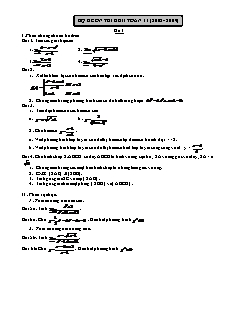 Bộ đề ôn thi học kì II môn Toán 11 (2008 - 2009)