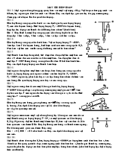 Bồi dưỡng học sinh giỏi Vật lý: Máy cơ đơn giản