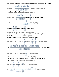 Các phương trình lượng giác trong các kì thi đại học năm 2002 - 2011