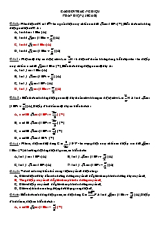 Câu hỏi trắc nghiệm môn Vật lý