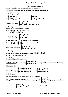 Chuyên đề 2: Hệ phương trình