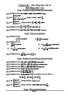 Chuyên đề: Bất đẳng thức đại số
