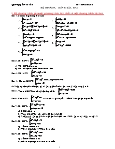 Chuyên đề Hệ phương trình bậc hai