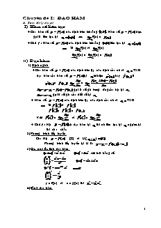 Chuyên đề I: Đạo hàm