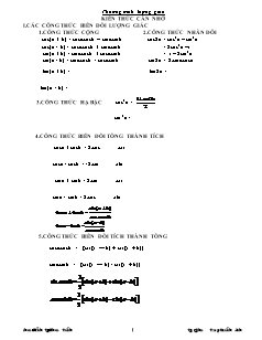 Chuyên đề Phương trình lượng giác (1)