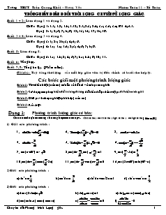 Chuyên đề: Phương trình Lượng giác - Trường THPT Trần Quang Khải