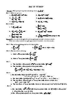 Đại số tổ hợp luyện thi đại học