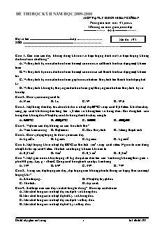 Đề 1 thi học kỳ II năm học 2009-2010 môn vật lý khối 10 ban cơ bản thời gian làm bài: 45 phút (không kể thời gian phát đề)