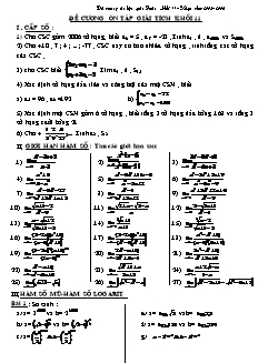 Đề cương ôn tập Giải tích khối 11