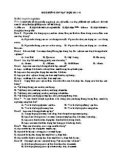 Đề cương ôn tập học kì I - Vật lý 8