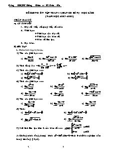Đề cương ôn tập Toán 11 (ban cơ bản) - Học kì II (năm học 2007- 2008)